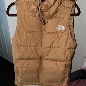 The North Face Tan Quilted Vest for Warmth and Comfort
